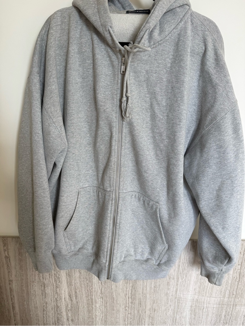 Women’s Brandy Melville Gray Full-Zip Hoodie Sweater - One Size Fits All